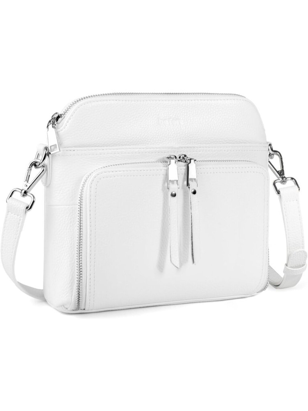 👜Women's White Genuine Leather RFID Crossbody Bags Travel Wallet Purse
